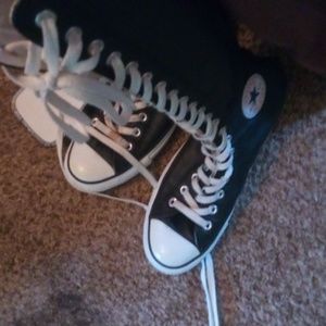 Black leather Converse